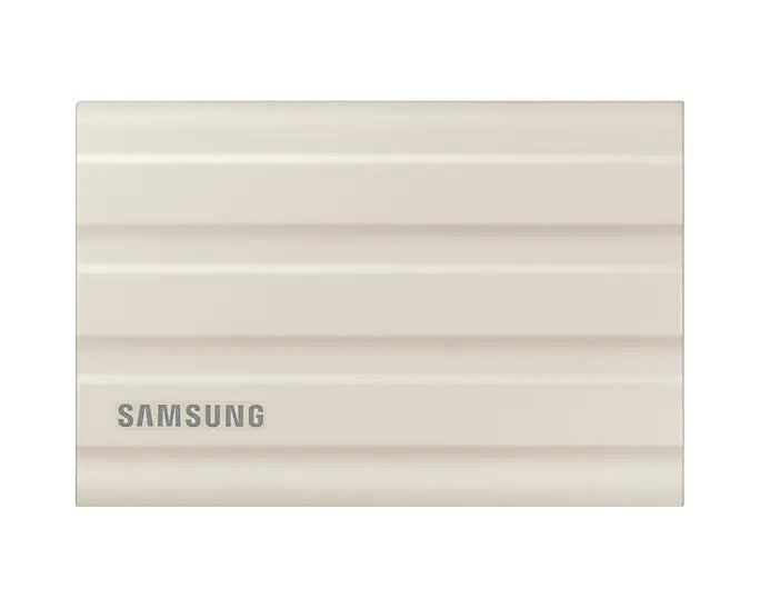 Твърд диск, Samsung Portable NVME SSD T7 Shield 1TB , USB 3.2 Gen2, Rugged, IP65, Read 1050 MB/s Write 1000 MB/s, Beige Твърд диск, Samsung Portable NVME SSD T7 Shield 1TB , USB 3.2 Gen2, Rugged, IP65, Read 1050 MB/s Write 1000 MB/s, Beige